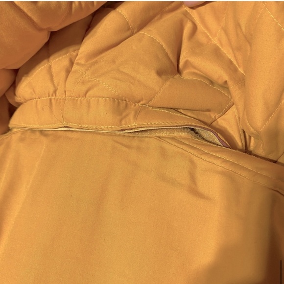 Vintage 90s Elements Mustard Yellow Coat With Removable Hood M - Picture 14 of 16